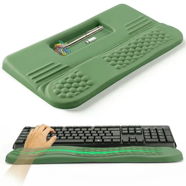 Main image of AGPtEK Keyboard Wrist Rest with Keyboard Stand for Computer Keyboard Green