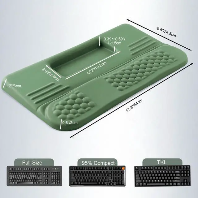 Alt view image 4 of 7 - AGPtEK Keyboard Wrist Rest with Keyboard Stand for Computer Keyboard Green