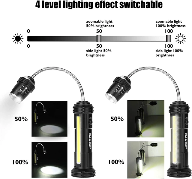Alt view image 3 of 7 - IMAGE 2 Pack 360º BBQ Grill Lights Side LED Magnetic Base Barbecue Lamp Set