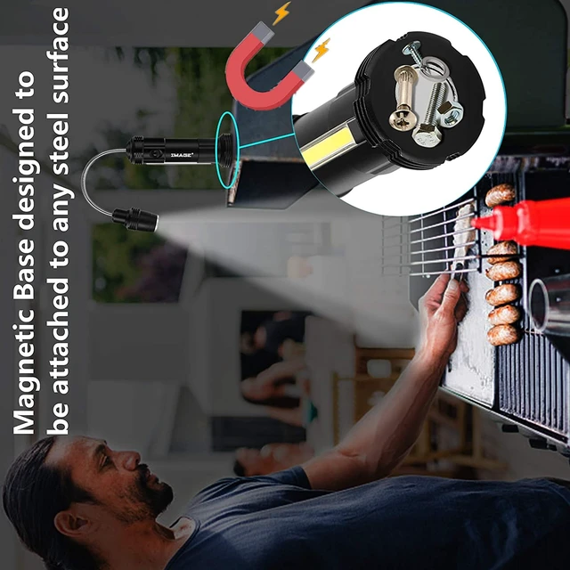 Alt view image 4 of 7 - IMAGE 2 Pack 360º BBQ Grill Lights Side LED Magnetic Base Barbecue Lamp Set