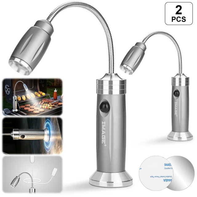 Main image of IMAGE Magnetic Ultra-Bright Barbecue Grill Light with Super Bright LED Lights 2 pcs for Grilling