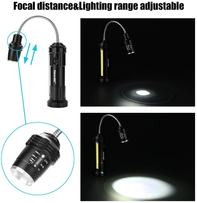 Alt view image 4 of 7 - IMAGE Rechargeable Grill Lights Magnetic BBQ Grill Light with Ultra-Bright LED Lights and 3W Side Light, 360 Degrees Flexible Gooseneck