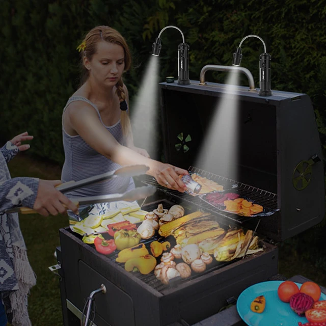 Alt view image 2 of 7 - IMAGE Rechargeable Grill Lights Magnetic BBQ Grill Light with Ultra-Bright LED Lights and 3W Side Light, 360 Degrees Flexible Gooseneck