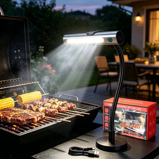 Alt view image 7 of 7 - IMAGE Rechargeable BBQ Grill Light with Strong Magnet, COB LED Grill Lights for Outdoor Grilling, Magnetic BBQ Light, 2-Level Brightness