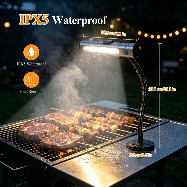 Alt view image 3 of 7 - IMAGE Rechargeable BBQ Grill Light with Strong Magnet, COB LED Grill Lights for Outdoor Grilling, Magnetic BBQ Light, 2-Level Brightness