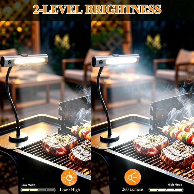 Alt view image 5 of 7 - IMAGE Rechargeable BBQ Grill Light with Strong Magnet, COB LED Grill Lights for Outdoor Grilling, Magnetic BBQ Light, 2-Level Brightness