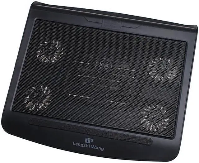 Alt view image 4 of 7 - AGPtEK Gaming Laptop Cooling Pad with 5 High Performance Fans - Black