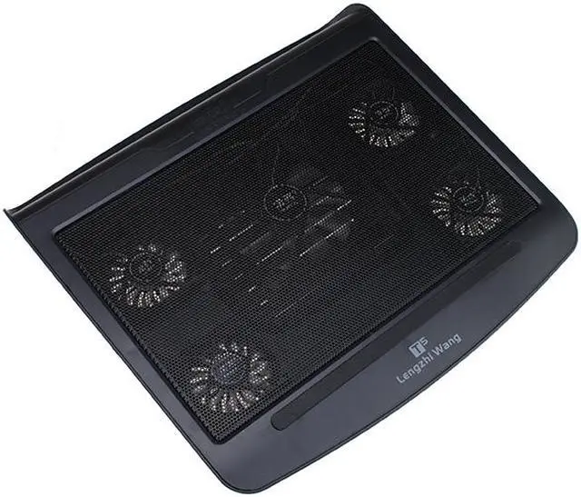 Alt view image 7 of 7 - AGPtEK Gaming Laptop Cooling Pad with 5 High Performance Fans - Black
