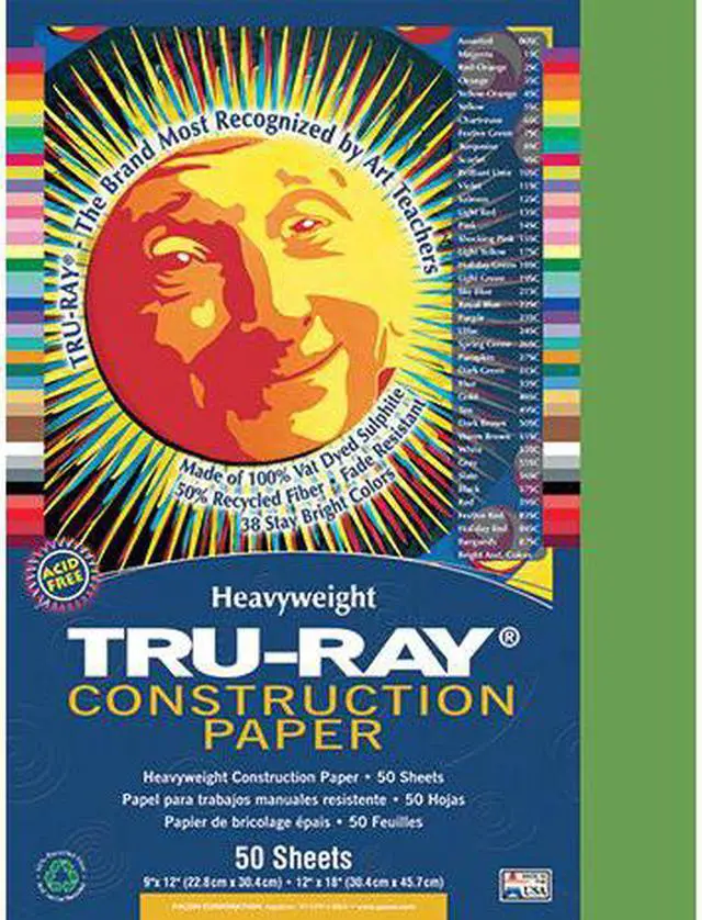 Main image of Tru-Ray Construction Paper, 76lb, 12 x 18, Festive Green, 50/Pack 103038