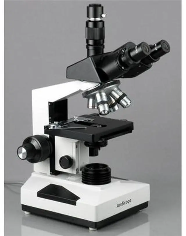 Alt view image 2 of 5 - 40X-2000X Lab Clinic Vet Trinocular Microscope
