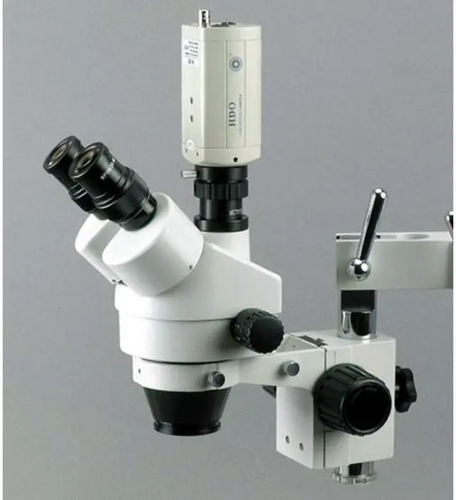 Alt view image 7 of 9 - amscope sm4tpz professional trinocular stereo zoom microscope with simultaneous focus control, wh10x eyepieces, 3.5x90x magnification, 0.7x4.5x zoom objective, ambient lighting, doublearm boom stand,