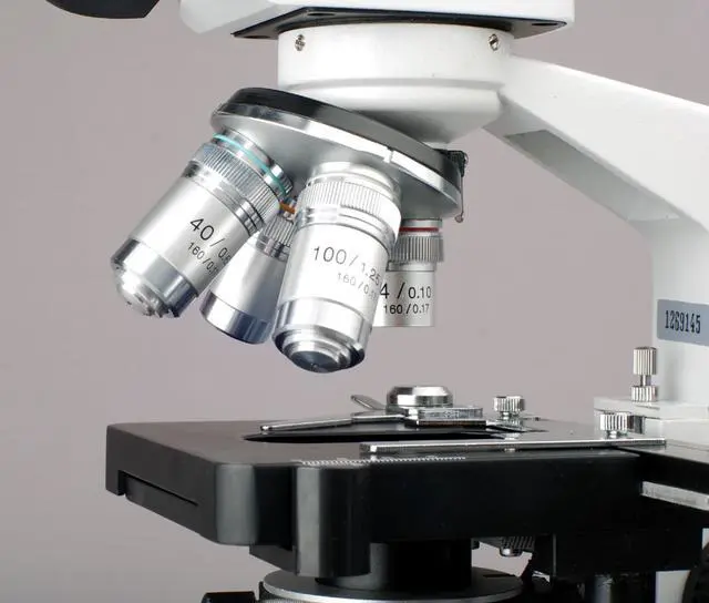 Alt view image 3 of 6 - 40X-2500X LED Lab Binocular Compound Microscope w 3D Two-Layer Mechanical Stage