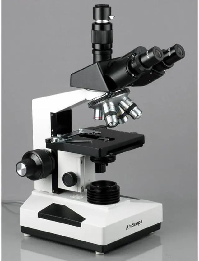 Alt view image 2 of 5 - 40X-1600X Lab Clinic Vet Trinocular Turret Phase Contrast Microscope