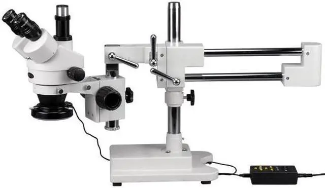 Main image of 3.5X-45X Trinocular Stereo Microscope with 4-Zone 144-LED Ring Light