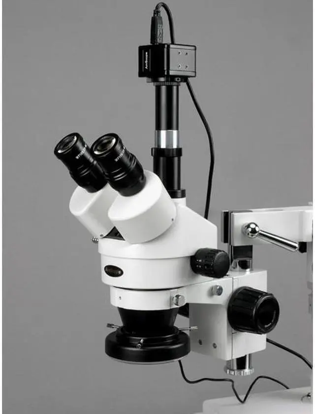 Alt view image 3 of 7 - 3.5X-45X Trinocular Stereo Microscope with 4-Zone 144-LED Ring Light