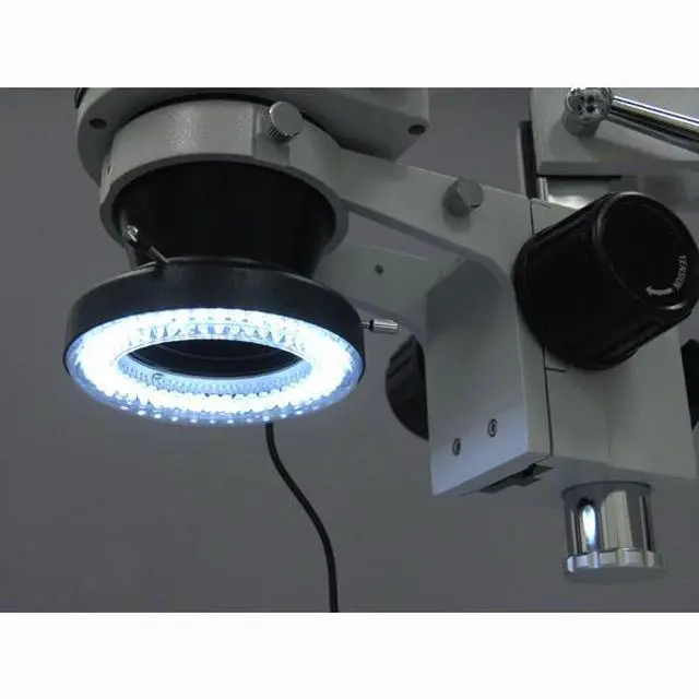 Alt view image 4 of 6 - 3.5X-180X Trinocular Stereo Microscope with 4-Zone 144-LED Ring Light
