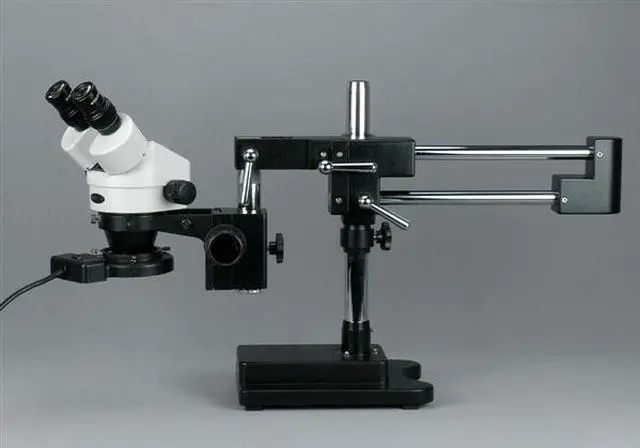 Alt view image 3 of 9 - 3.5X-90X Circuit Board Assembly Boom Stand Stereo Microscope + Fluorescent Light