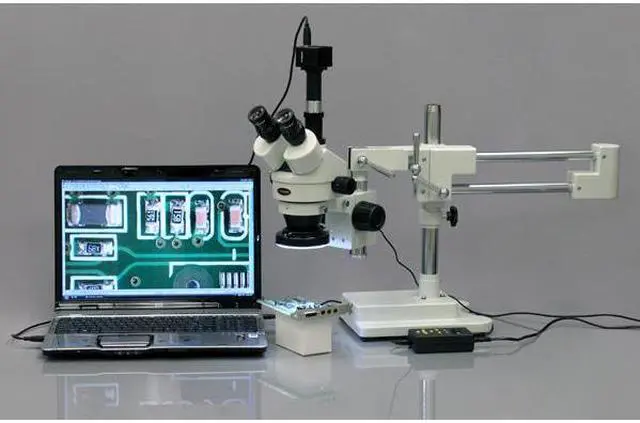 Alt view image 2 of 7 - 3.5X-90X Trinocular Stereo Microscope with 4-Zone 144-LED Ring Light