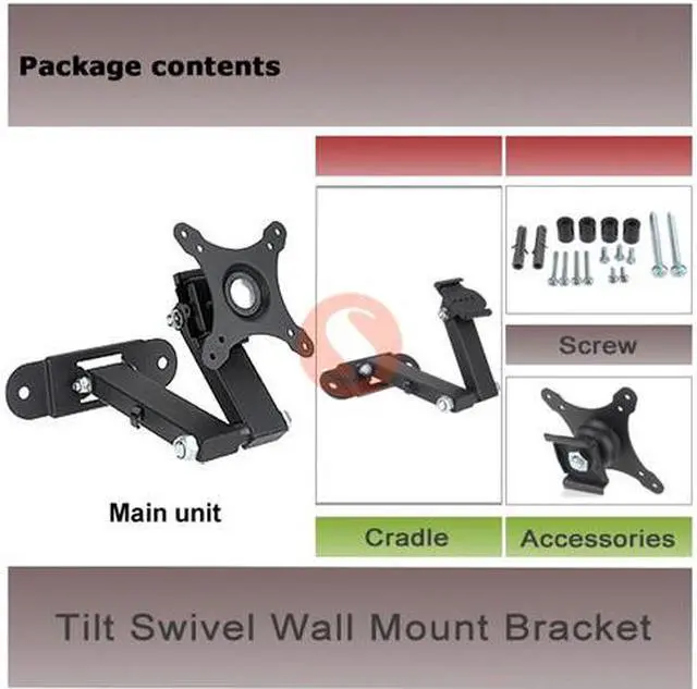 Alt view image 6 of 6 - TaoTronics TT-TM03 13"-27" Tilt Swivel TV Wall Mount LED & LCD HDTV up to VESA 100x100 max load 33 lbs,Compatible with Samsung, Vizio, Sony, Panasonic, LG, and Toshiba TV