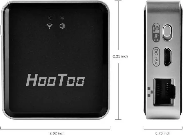 Alt view image 2 of 7 - HooToo HT-TM02 TripMate Nano Wireless N150 Portable Travel Router - USB Storage Media Sharing, Access Point, Wi-Fi Router and Bridge