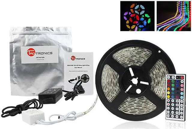 Main image of TaoTronics TT-SL007 Waterproof RGB LED Strip Light Kit (16.4ft, 300 LEDs, Color Changing RGB SMD 5050, Dimmable, Including a 44-key Remote Control & 60w Power Supply)