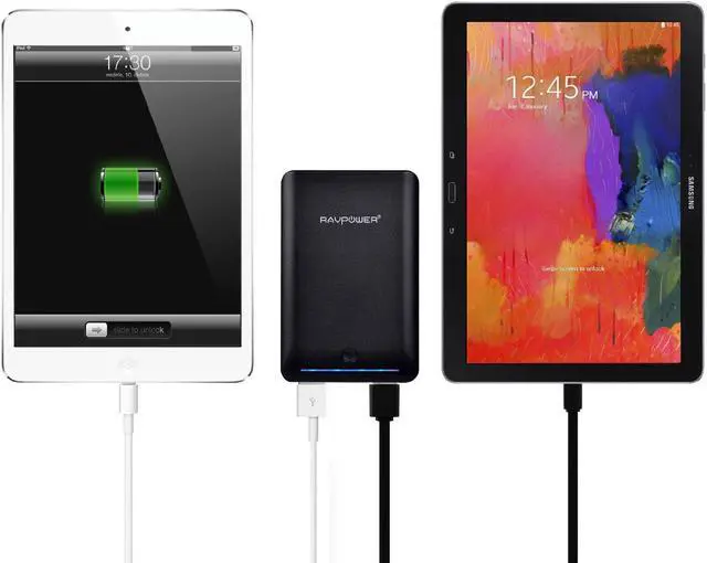Alt view image 5 of 9 - RAVPower 3rd Gen Deluxe 13000mAh External Battery Portable Dual USB Charger 4.5A Output Power Bank. iSmart(tm) Broad Compatibility. For iPhone 6 6 plus 5S 5C 5 4S, iPad Air, Galaxy S5 S4 S3(Black)