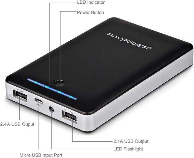 Alt view image 5 of 9 - RAVPower® 3rd Gen Deluxe 15000mAh External Battery Portable Dual USB Charger 4.5A Output Power Bank. iSmart(tm) Broad Compatibility. For iPhone 6 6 plus 5S 5C 5 4S, iPad Air Galaxy S5 S4 S3(Black)