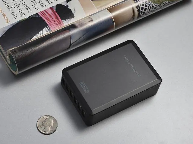 Alt view image 4 of 13 - RAVPower RP-UC10(B) 50W/10A 6-Port iSmart USB Charging Station / USB Travel Wall Charger for Most USB-Charged Devices - Black