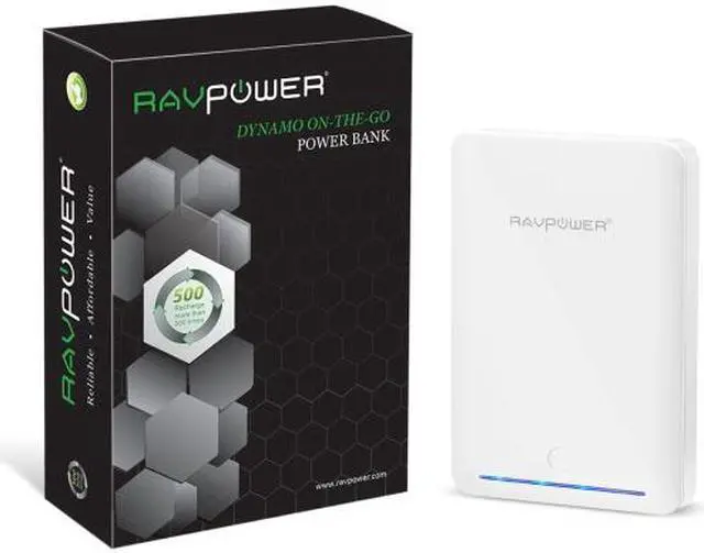 Alt view image 5 of 5 - RAVPower Deluxe 14000 mAh iSmart Power Bank External Battery Charger - Dual USB Output 5V / 1A & 5V / 2.4A (White) for iPhone, iPad, Samsung Galaxy, Note, Google Nexus, HTC One and other mobile device