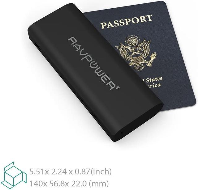 Alt view image 5 of 7 - RAVPower 10400mAh 2A Input, 3.5A Dual USB Output Power Bank External Battery Pack Portable Charger with iSmart Technology - Black