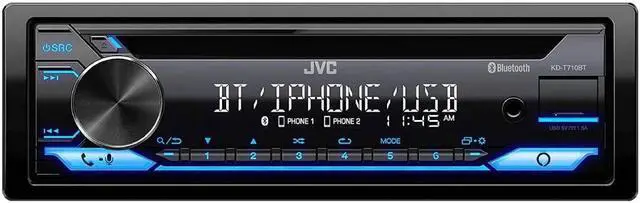 Alt view image 7 of 11 - JVC KD-T710BT In-Dash CD Receiver Featuring Bluetooth For Car, Black