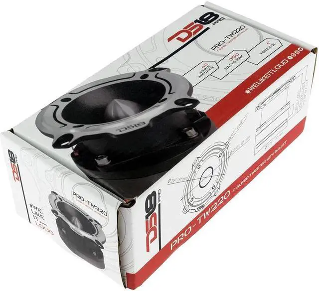 Alt view image 4 of 4 - DS18 PRO-TW220 350 Watts Max 4 Ohm 1" Pro Aluminum VC Super Bullet Tweeters