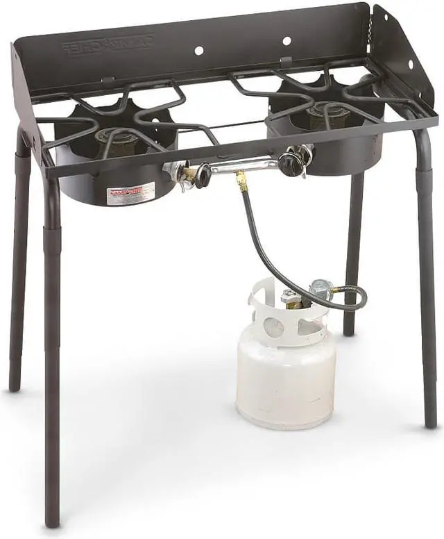 Alt view image 7 of 7 - Camp Chef Outdoorsman High/Low Combo 2 Burner Stove