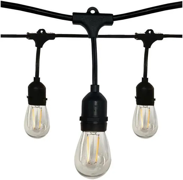 Main image of 24Ft Outdoor LED String Lights 12W S14 Warm White Bulb w/ 12 Bulbs