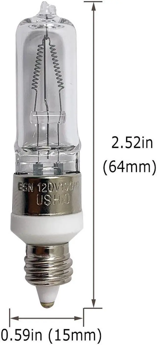 Alt view image 3 of 3 - USHIO 100W 120V ESN T4 E11 Halogen Light Bulb