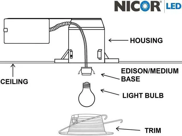 Alt view image 4 of 4 - NICOR Lighting 6 inch Shallow Housing for New Construction Applications (17004)