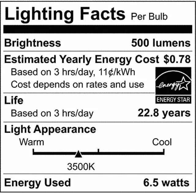 Alt view image 3 of 3 - Satco 6.5w LED MR16 Expanded Line 3500K 40 deg. Beam GU5.3 Base 12v - 50w-equiv