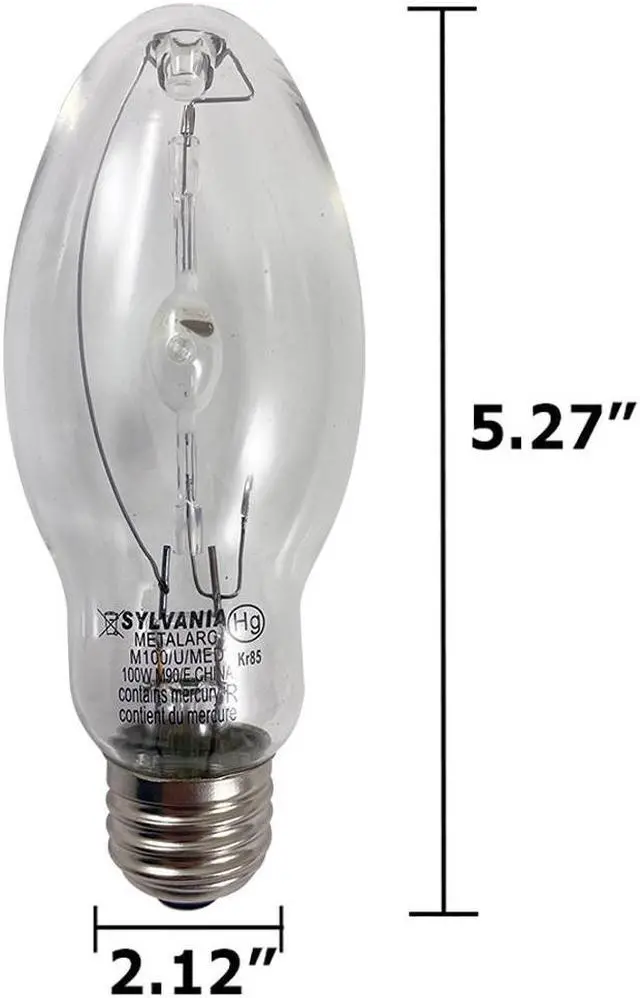 Alt view image 6 of 7 - SYLVANIA 64818 - M100/U/MED 100w M90/E Metalarc Pulse Start HID Bulb