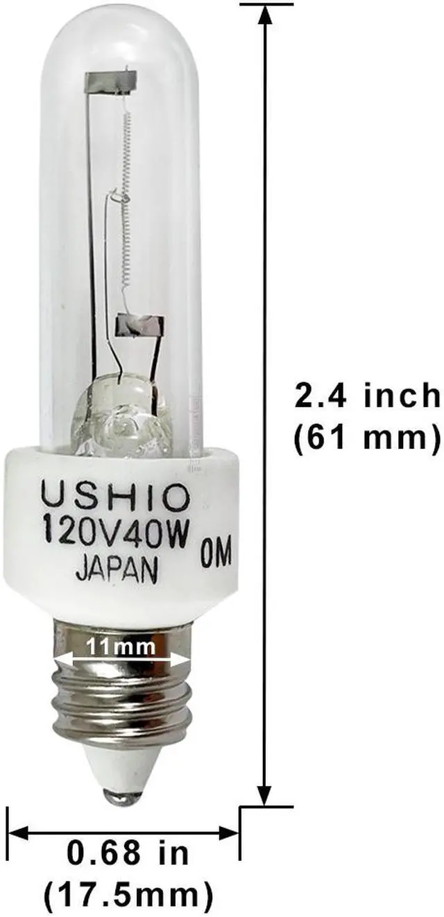 Alt view image 5 of 6 - USHIO JCV120V-40WGSN/E11/INC 40w E11 base Krypton Halogen Lamp