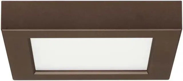 Main image of 10.5w 5.5-in Flush Mount LED Fixture 3000K Square Shape Bronze Finish 120v