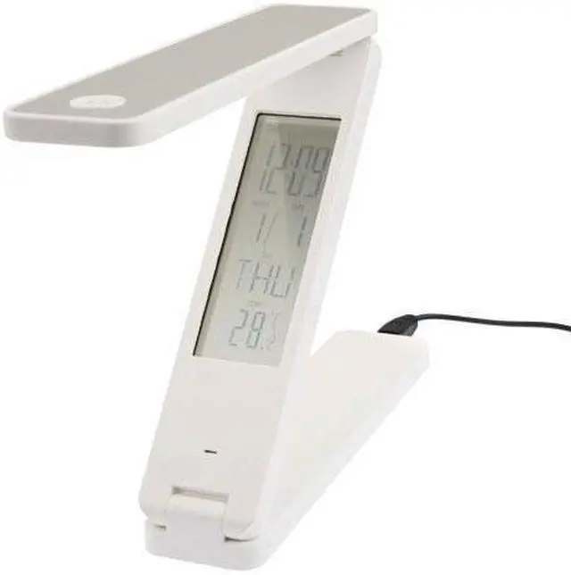 Main image of iLamp B91267 Folding LED Desk / Wall lamp with Digital Calendar, Temperature and Alarm Clock