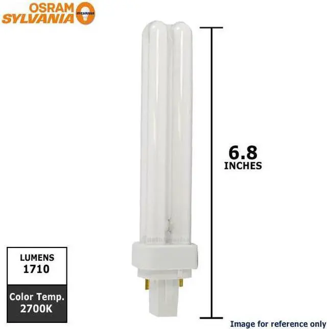 Alt view image 3 of 4 - Sylvania 21113 - CF26DD/827/ECO Double Tube 2 Pin Base Compact Fluorescent Light Bulb