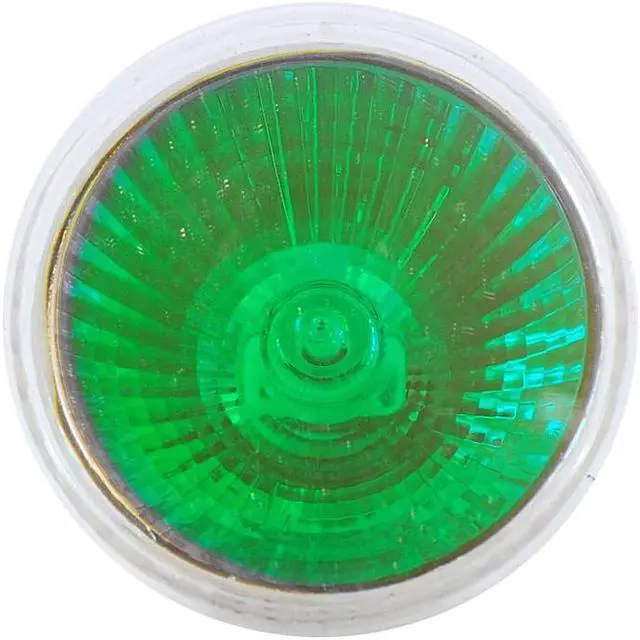 Alt view image 2 of 2 - EXT/G Platinum MR16 50w 12v Green Color w/ Front Glass GU5.3 Halogen Light Bulb