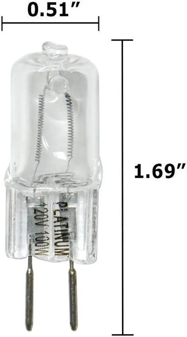 Alt view image 2 of 2 - Platinum 100W 120V GY6.35 Bi-Pin Base Clear Halogen Bulb