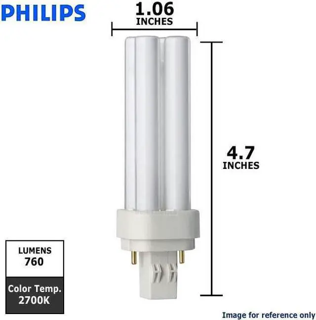 Alt view image 2 of 4 - Philips 383109 - PL-C13W/27/USA/ALTO Double Tube 2 Pin Base Compact Fluorescent Light Bulb