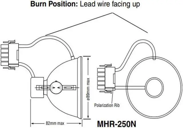 Alt view image 5 of 5 - Ushio 5001377 - MHR-250N 250 watt Metal Halide Light Bulb