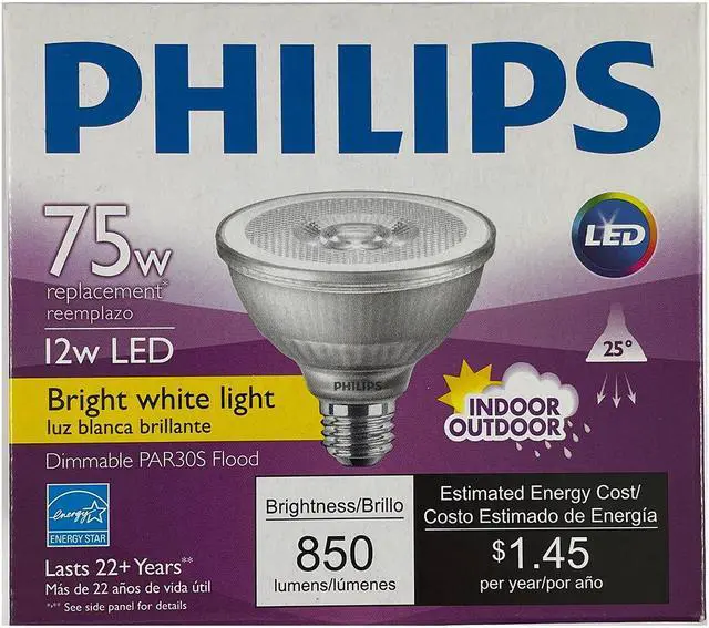 Alt view image 5 of 6 - Philips 467886 - 12PAR30S/AMB/F25/830/DIM ULW PAR30 Flood LED Light Bulb