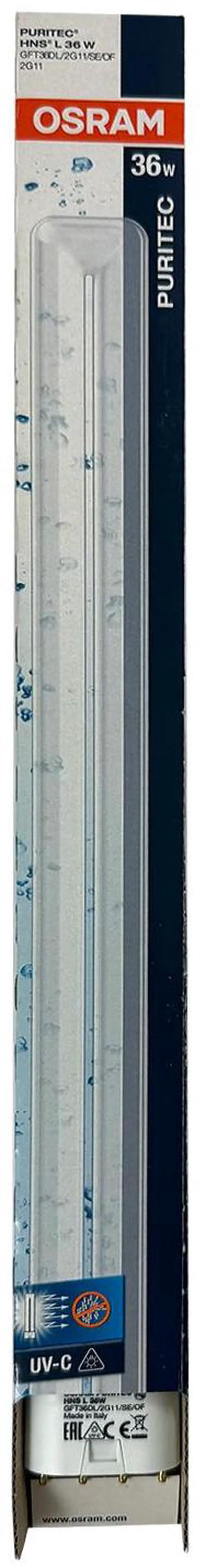 Alt view image 4 of 4 - OSRAM 23392 GFT36DL/2G11/SE/OF Puritec HNS L 36W 2G11 base Germicidal UV Light Bulb