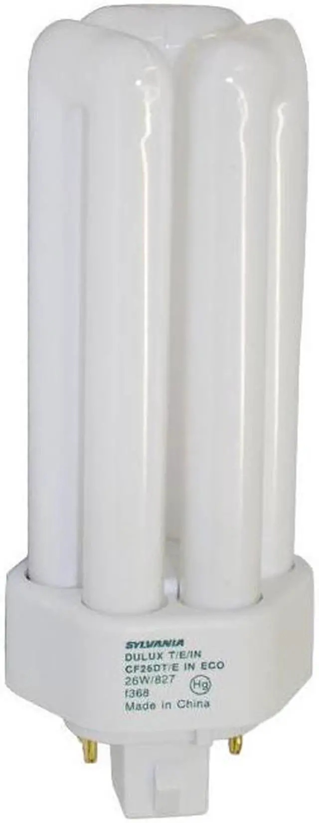 Alt view image 3 of 10 - Sylvania 20879 26W 2700K CF26DT/E/IN/827/ECO 4 Pin Triple Tube Fluorescent Bulb
