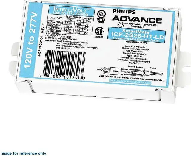 Alt view image 2 of 6 - PHILIPS ADVANCE ICF-2S26-H1-LD-K CFL Ballast,Electronic,54W,120/277V